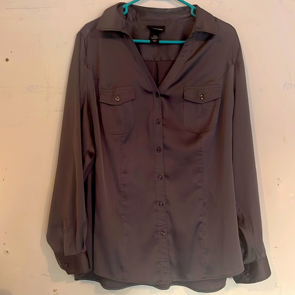 Lane Bryant satin dress shirt